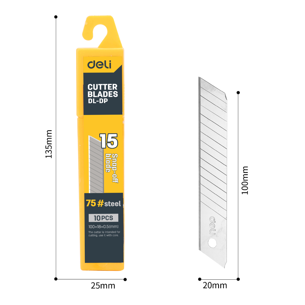 Лезвие для ножа Deli "EDL-DP", 18 мм, 10 шт. - 2