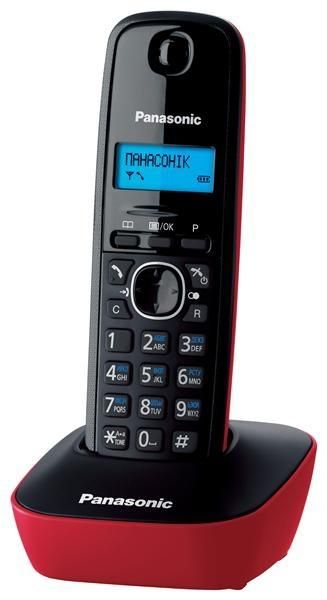 Беспроводной телефон Panasonic "Dect KX-TG1611RU", красный