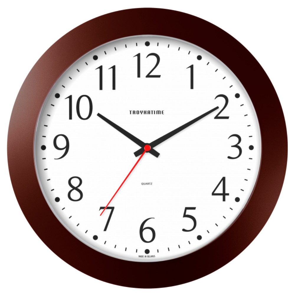 Часы настенные круглые "51534510", пластик, коричневый