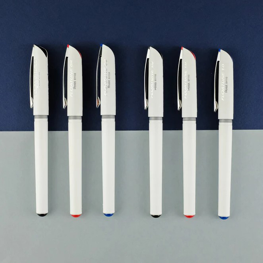 Ручка-роллер Pentel "Floatune", 0.8 мм, белый, стерж. синий