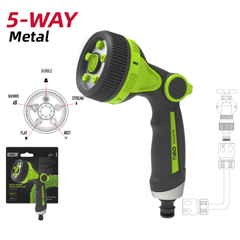 Пистолет-распылитель Deli GS EDL8762A , 3/4", 5 функций - 2