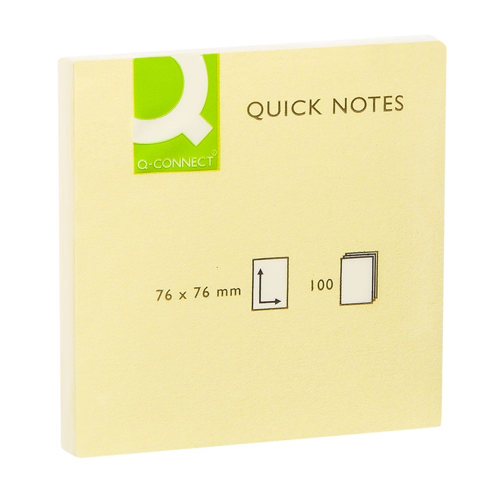 Бумага для заметок "Quick Notes", 76x76 мм, 100 листов, желтый