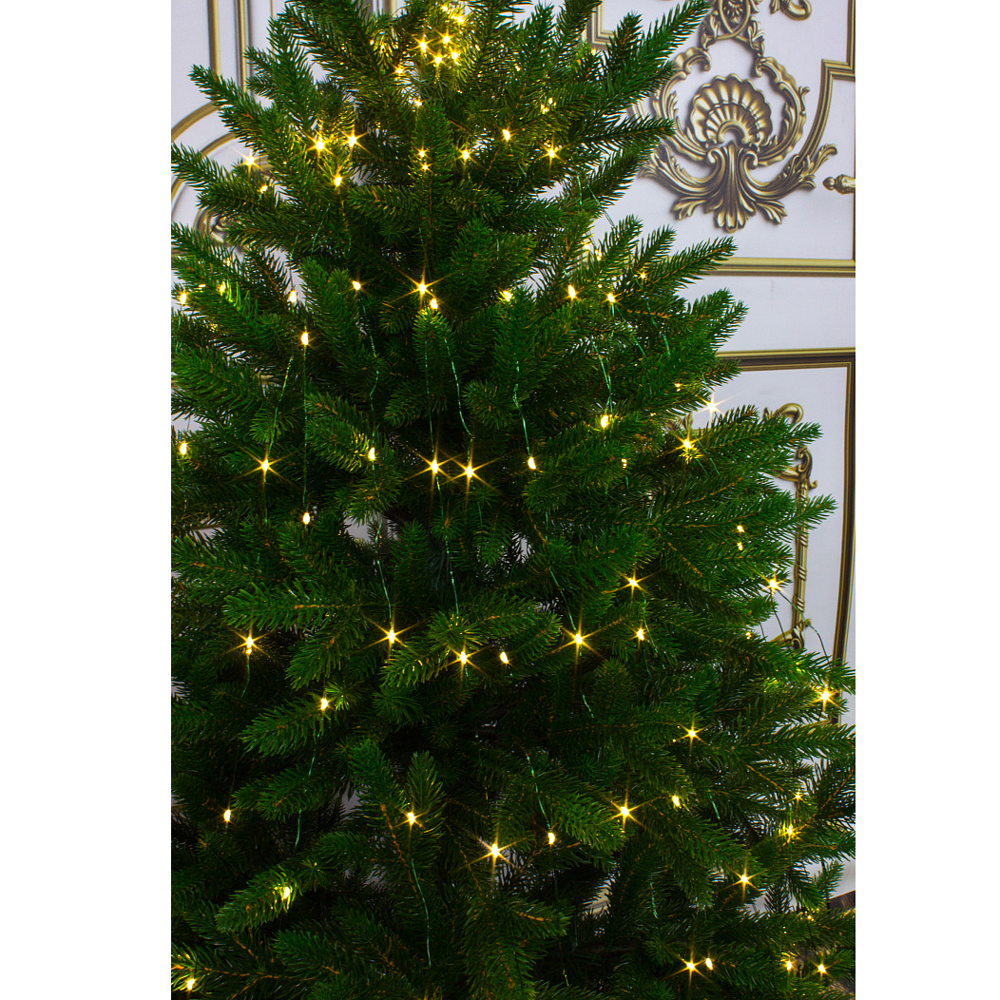 Гирлянда LED "Нить" с насадками "Роса", 10x2 м, теплый белый - 2