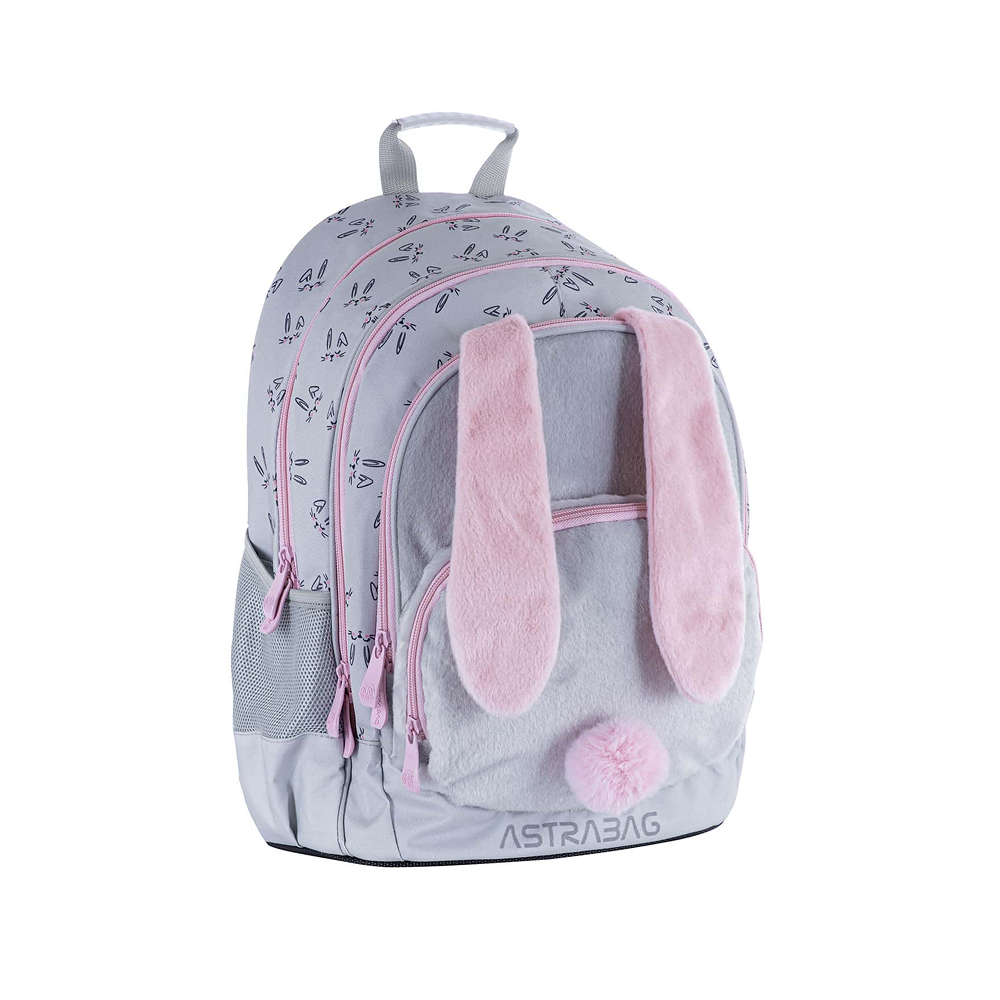 Рюкзак школьный "Honeybunny", серый, розовый