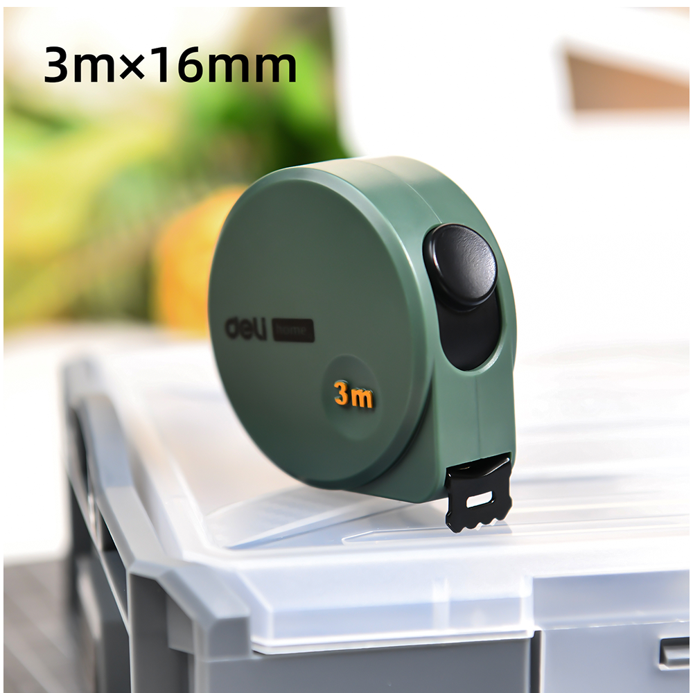 Рулетка Deli HS EHT8316L, 3 м х 16 мм, Soft Touch, зеленый - 2