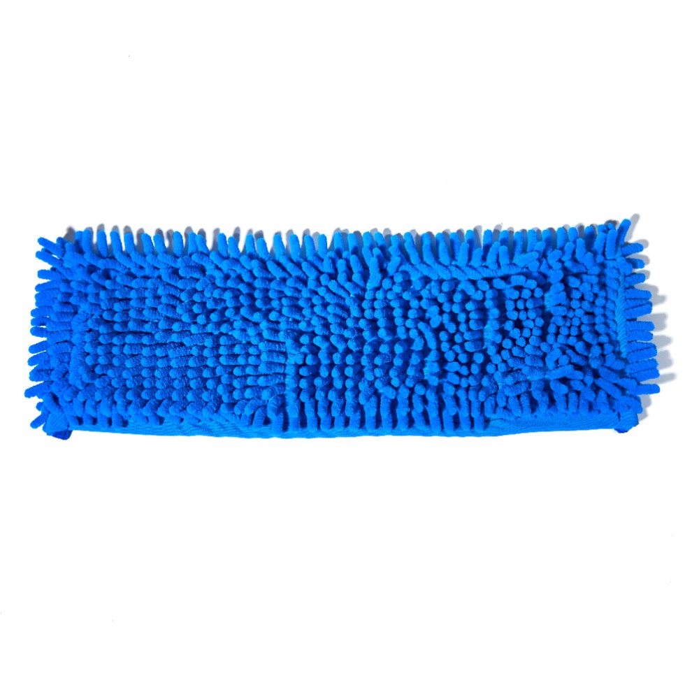 Насадка для плоской швабры 42х14 см, шенилл, на резинке, синий
