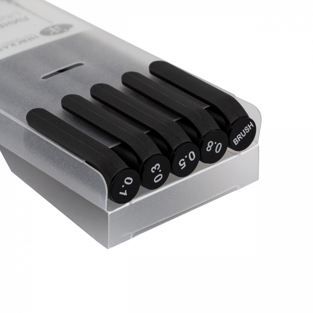 Ручка-лайнер "Сонет", 0,1-0,8 мм, набор 5 шт., черный - 4