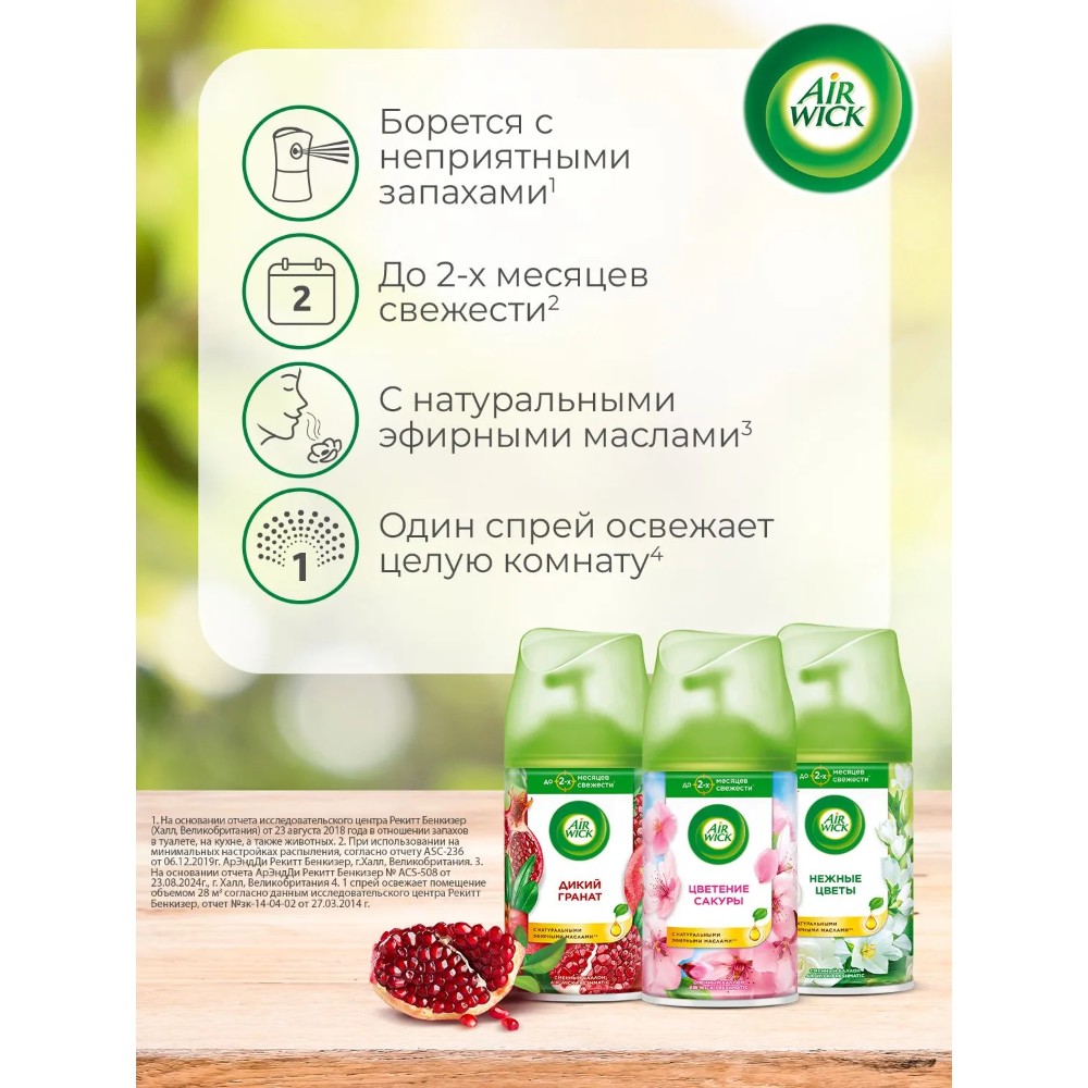 Освежитель воздуха Air Wick Fresh Matic Нежные цветы, сменные аэрозольные баллоны, 250 мл - 4