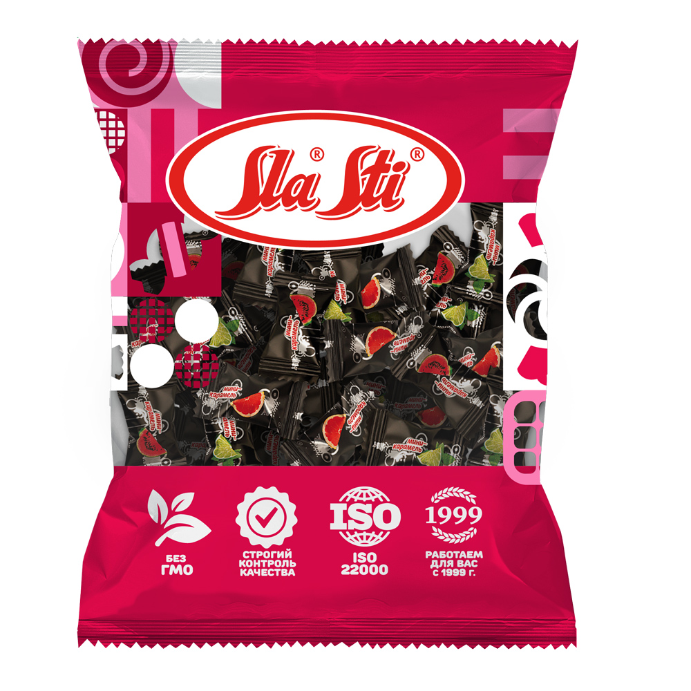 Карамель леденцовая "Sla Sti. Микс", 200 г, со вкусом мохито, арбуз, грейпфрут