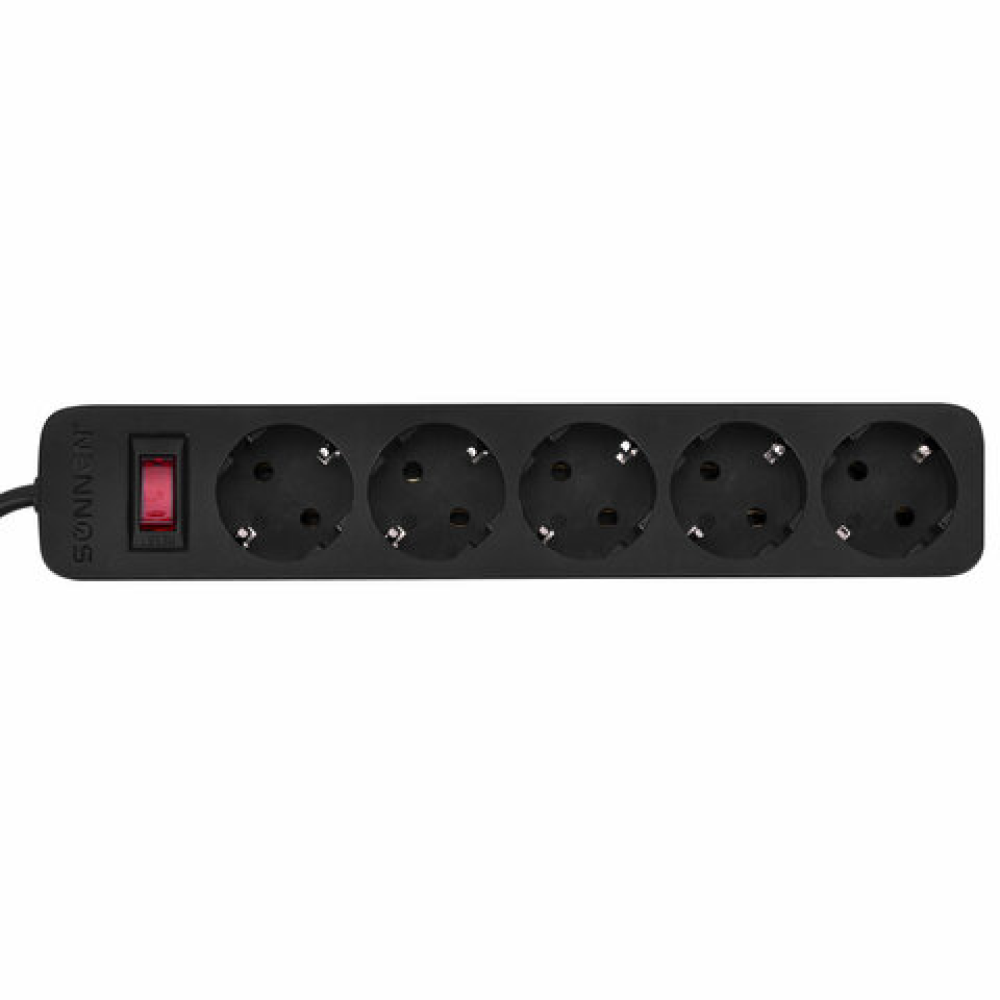 Сетевой фильтр Sonnen SPB-505, 5 м, 5 розеток, черный