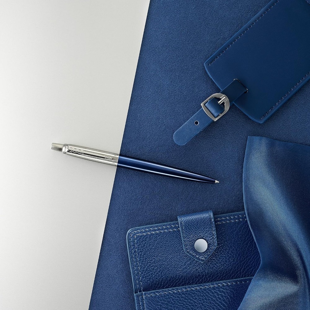 Ручка шариковая автоматическая "Jotter Core K63 Royal Blue CT", 1 мм, синий, серебристый, стерж. синий - 4