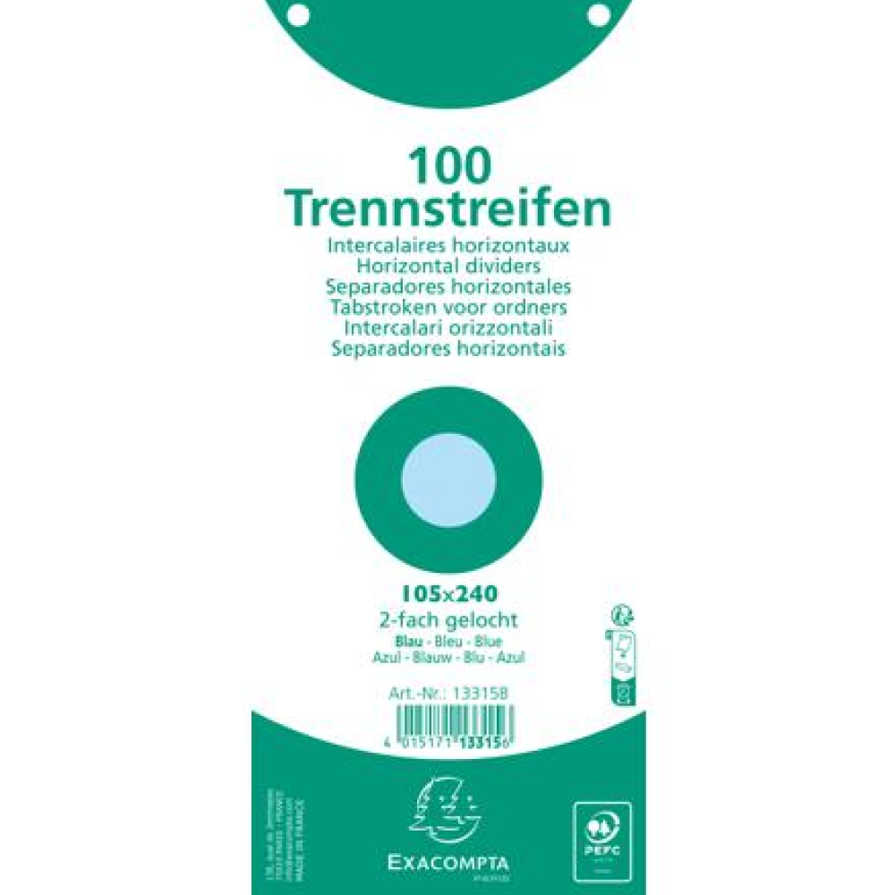 Разделитель для документов "Exacompta" картонный, голубой - 3