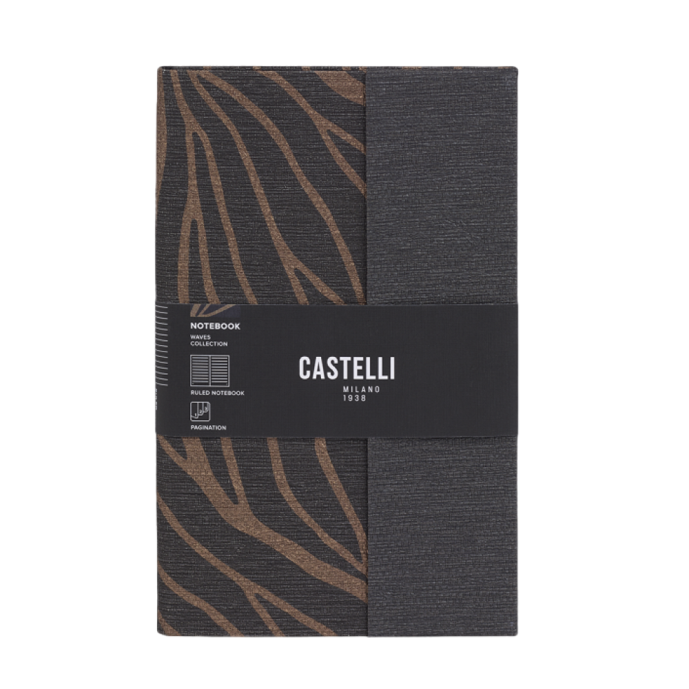 Блокнот "Waves bronze", А5, 96 листов, линейка, бронзовый