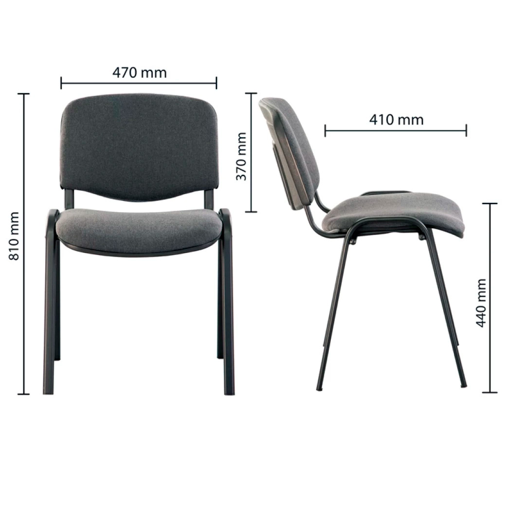 Стул для посетителей ИЗО BLACK, ткань, черный C-11