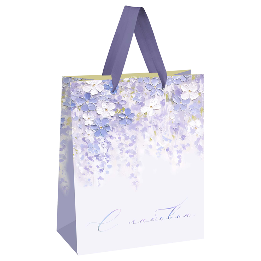 Пакет бумажный подарочный "Purple flowers"