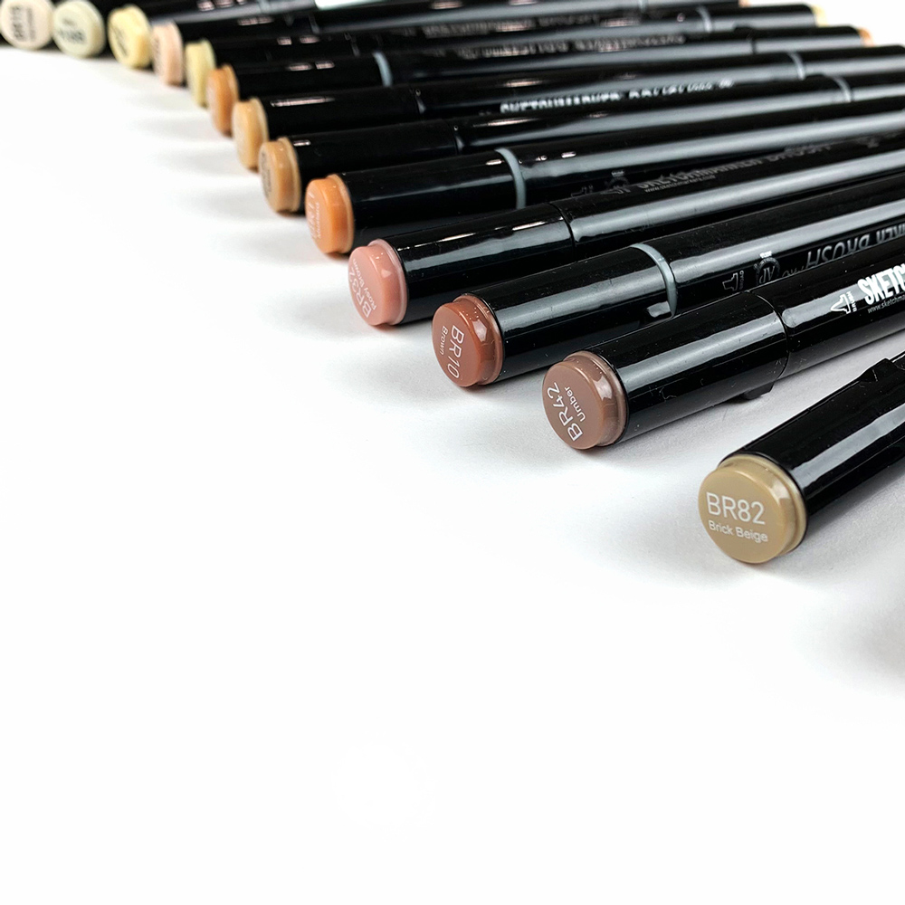 Маркер перманентный двусторонний "Sketchmarker Brush", G104 пастельный зелёный - 3