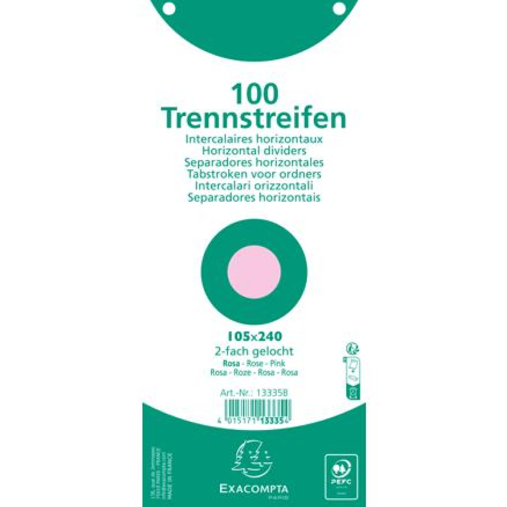 Разделитель для документов "Exacompta" картонный, розовый - 3