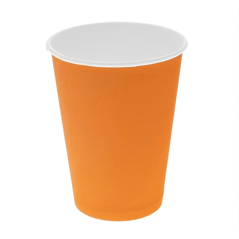 Стакан картонный 300мл, оранжевый