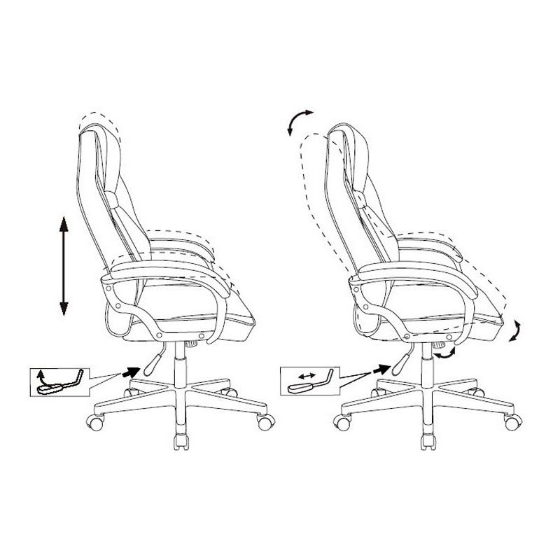 Кресло игровое "Zombie DRIVER", экокожа, пластик, черный, белый - 13