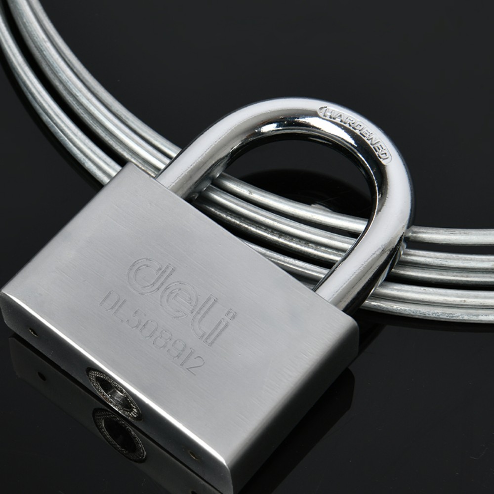 Замок навесной Deli YS EDL508912, 70 мм, автомат, 4 ключа - 4