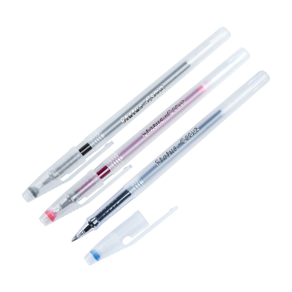 Ручка гелевая "Status", 0.7 мм, прозрачный, стерж. красный