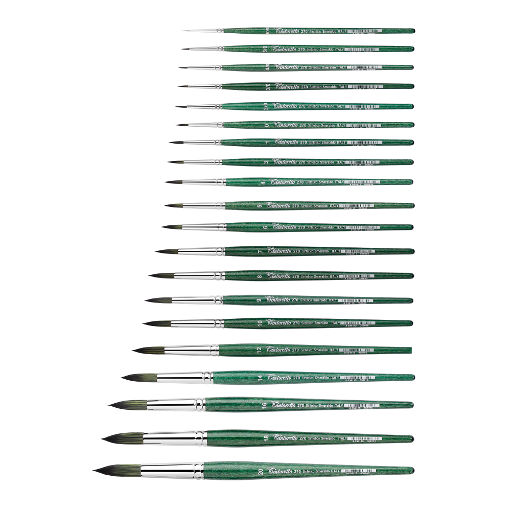 Кисть для рисования "Tintoretto Emerald", синтетика, круглая, №4 - 2