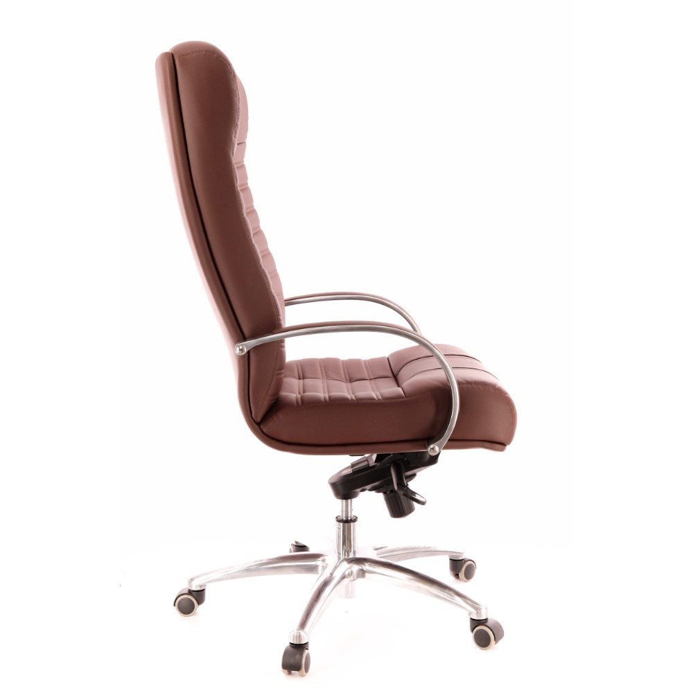 Кресло для руководителя Everprof "Atlant AL", натуральная кожа, металл, коричневый - 3