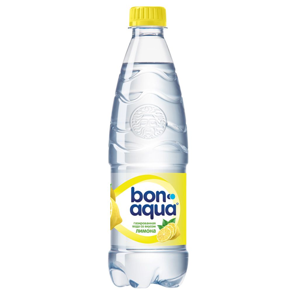 Вода питьевая "Bonaqua", газированная, вкус лимона, 0.5 л