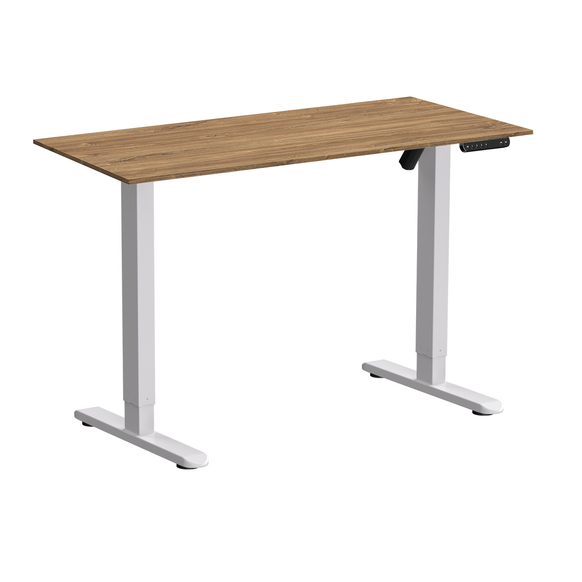 Стол с электроприводом WellDesk Basic 1300x675х18 белый/дуб канзас коричневый (9191460+9072451)