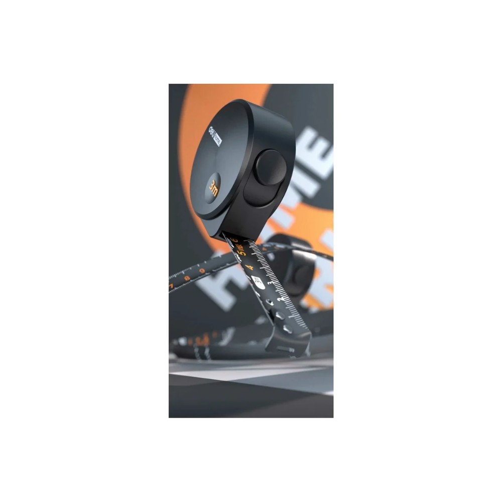 Рулетка Deli HS EHT8316, 3 м х 16 мм, Soft Touch, черный - 4