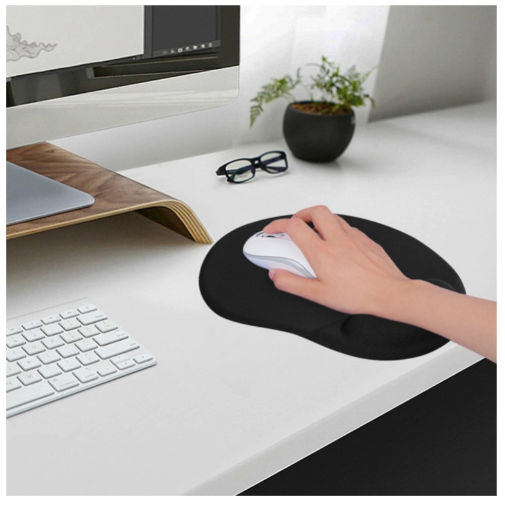 Коврик для мыши "Sonnen", 250х220х20 мм, полиуретан, лайкра, с подушкой под запястье, черный