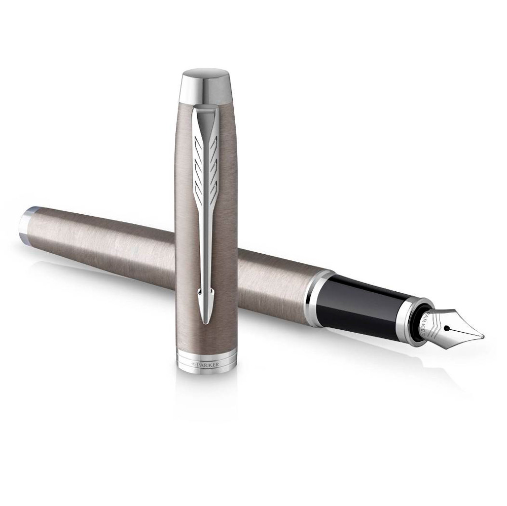 Ручка перьевая Parker "IM Essential F319 Brushed Metal CT", F, серебристый, патрон синий - 2