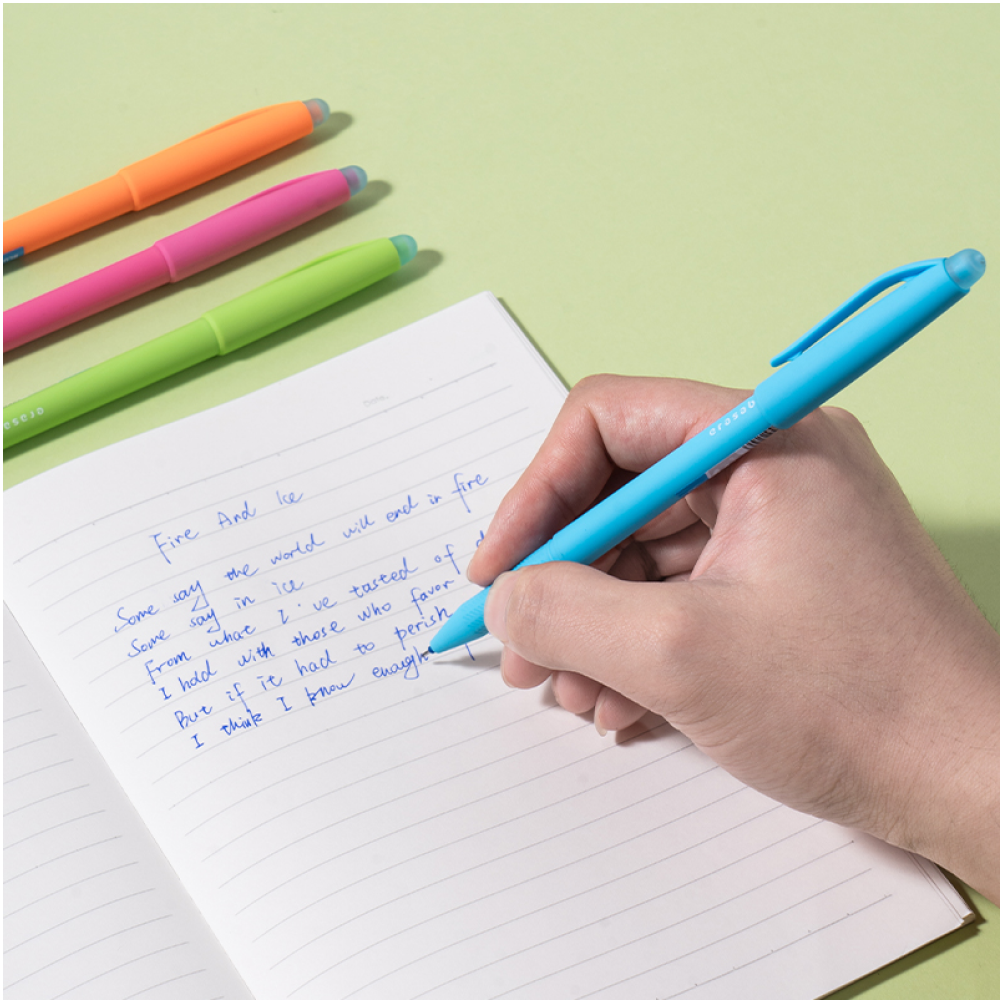 Ручка гелевая "Erasable", 0.5 мм, ассорти, стерж. синий