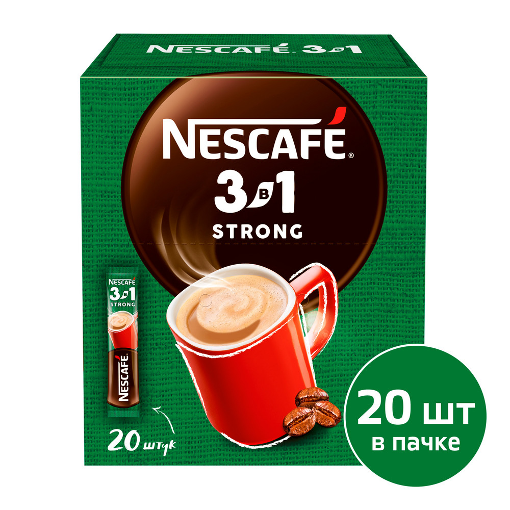 Кофейный напиток "Nescafe" 3в1 крепкий, растворимый, 14.5 г - 2