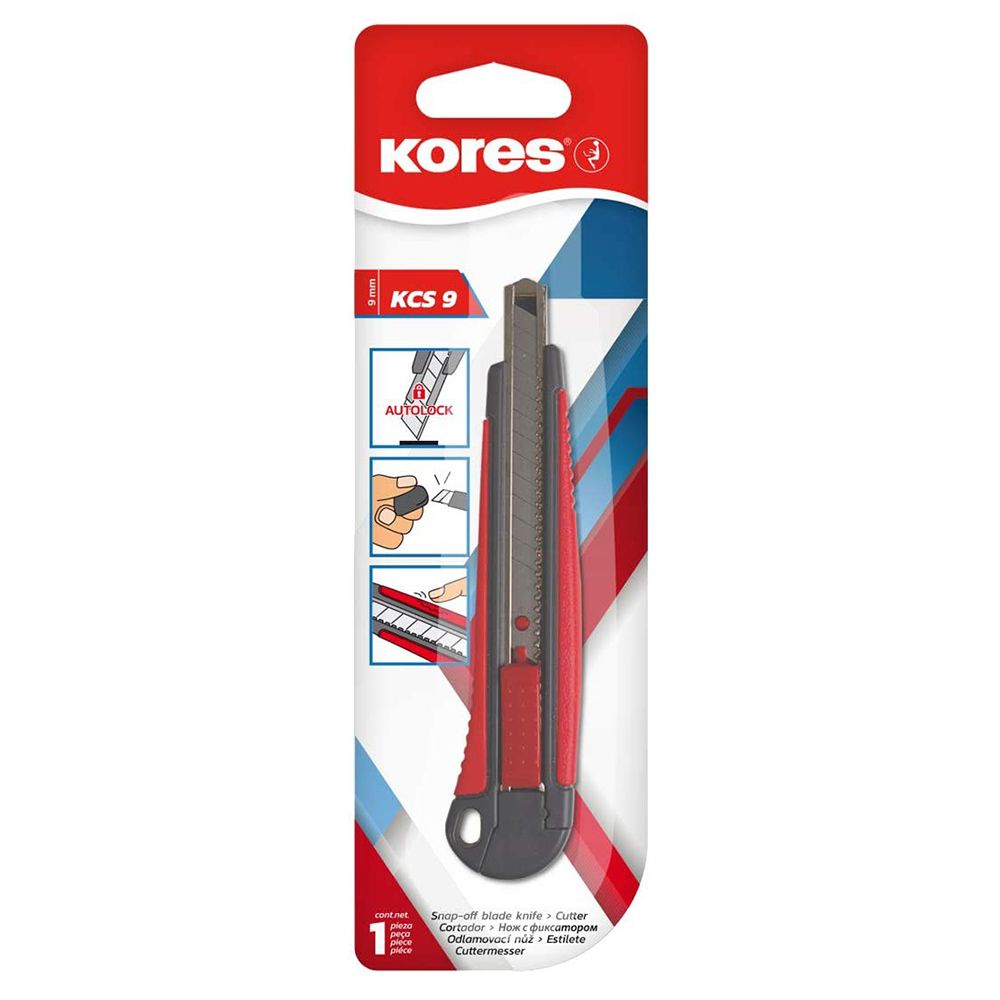 Нож для бумаги "Kores", малый, усиленный, 0,9 см - 2