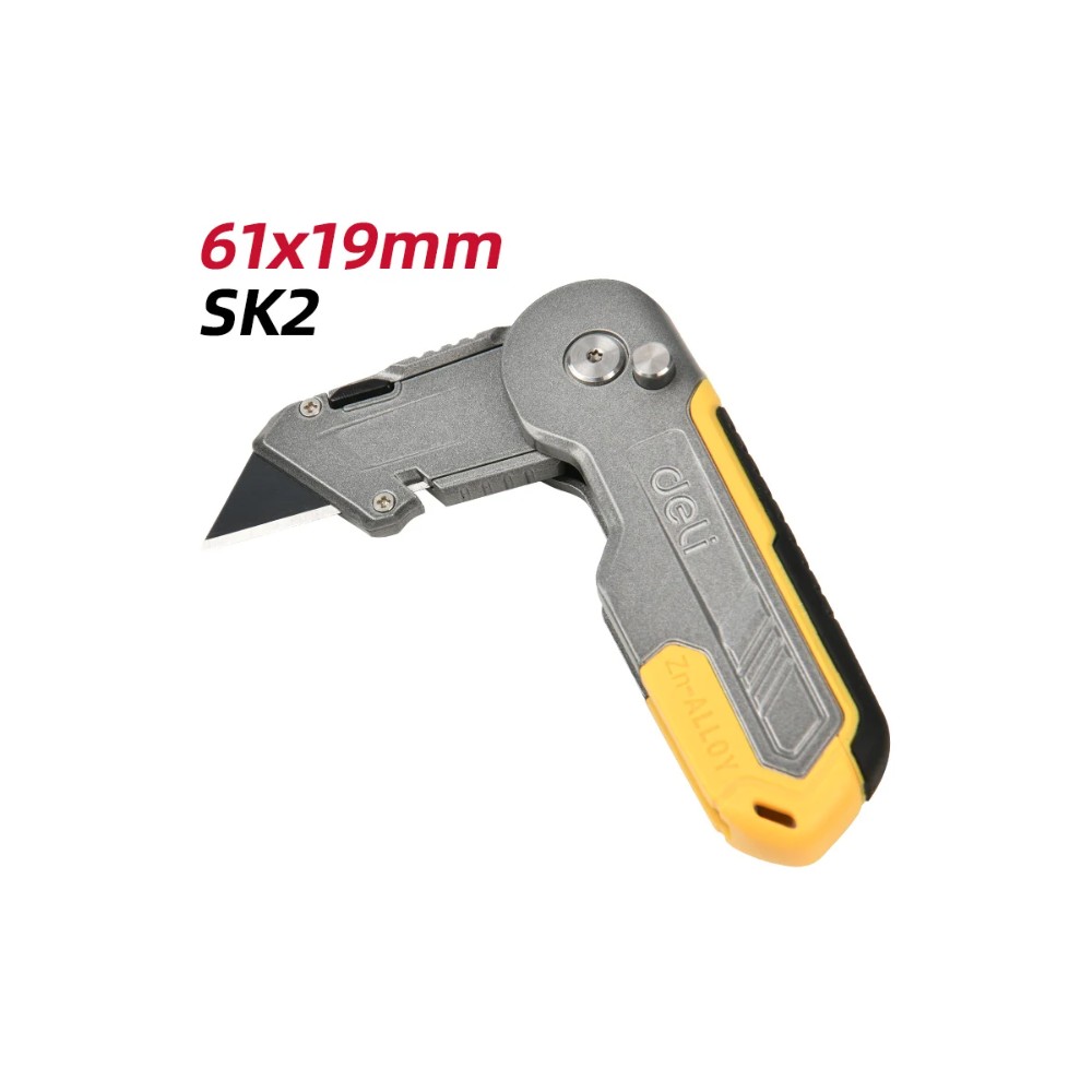 Нож строительный Deli YS EDL007Z, 19 мм, складной, трапеция