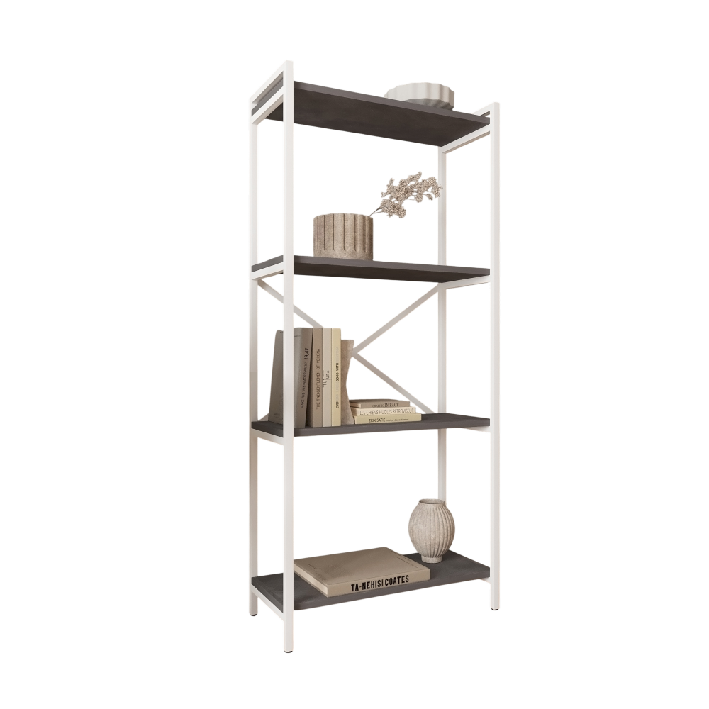 Стеллаж ALLERD RION, белый муар, 675х300х1500, металл бруклин