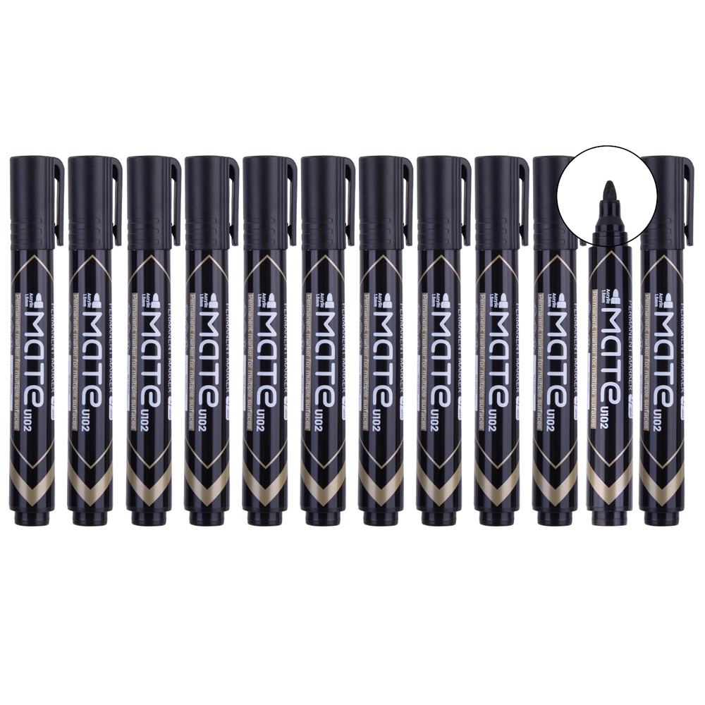 Маркер перманентный "MATE U102", черный