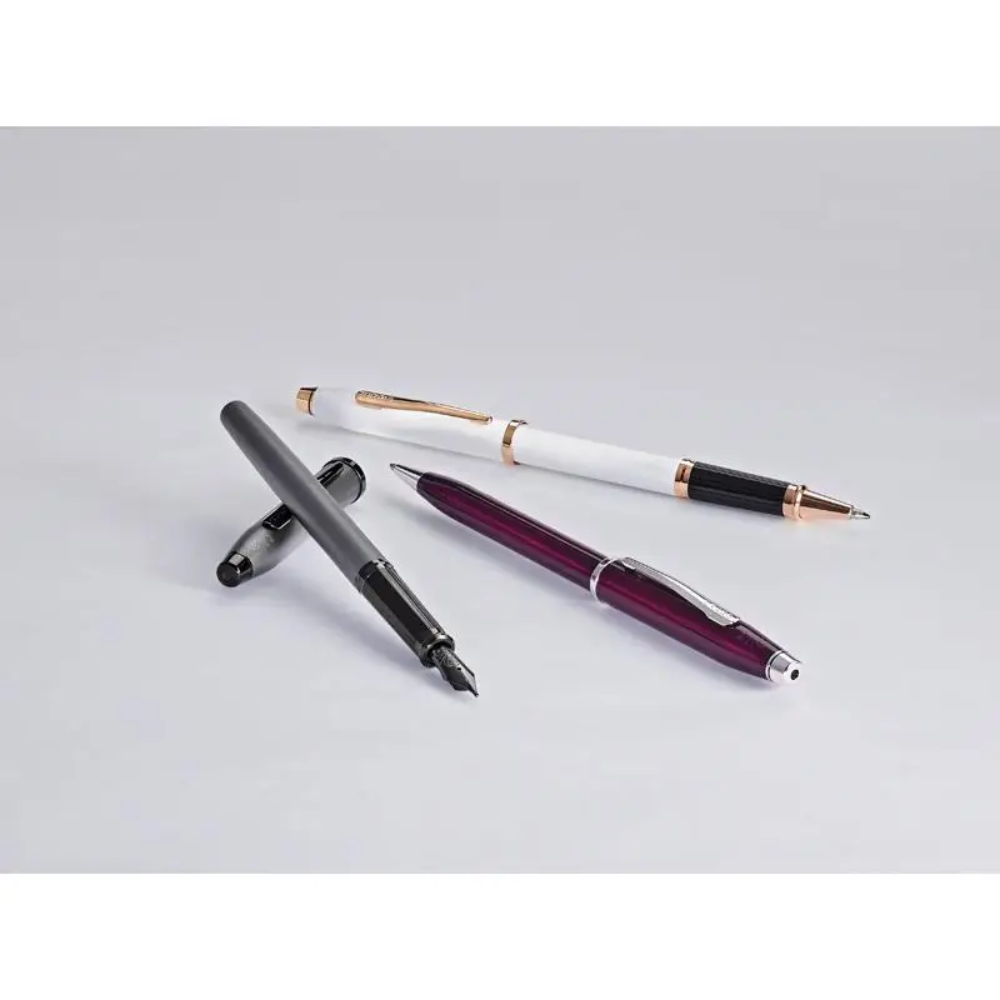 Ручка-роллер "Cross Century II Translucent Plum Lacquer", 0.7 мм, бордовый, серебристый, стерж. черный - 2