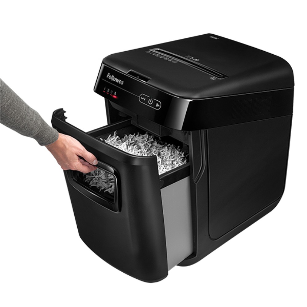 Уничтожитель Fellowes AutoMax 150C, автоподача, DIN P-4, 4х38мм, 150 листов, авто, 32 литра - 5