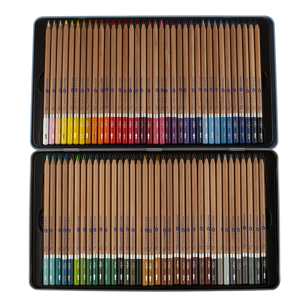 Карандаш акварельный "Белые ночи", набор 72 цветов, жестяной пенал - 2