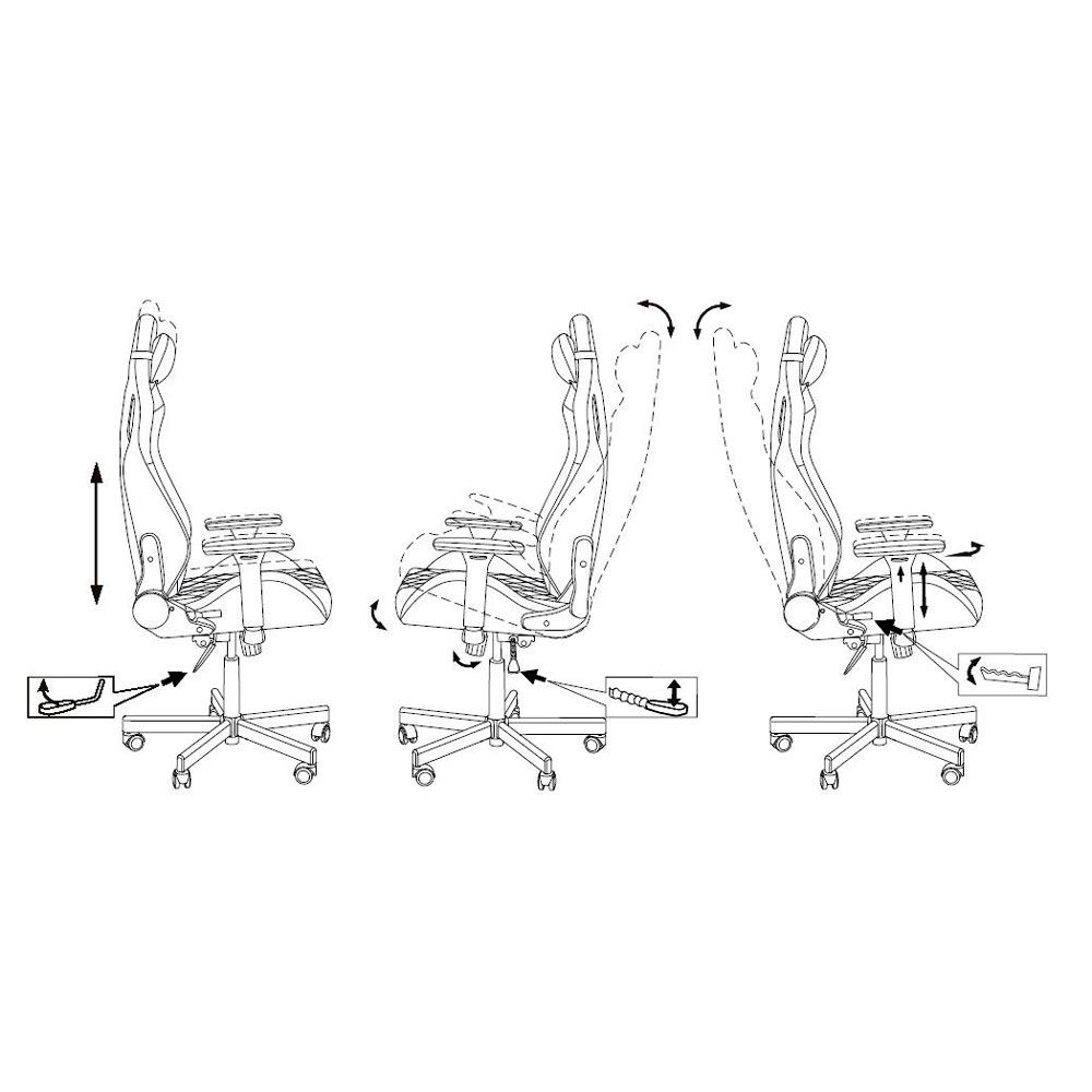 Кресло игровое Бюрократ "Knight Outrider", экокожа, металл, черный, оранжевый, ромбик - 12