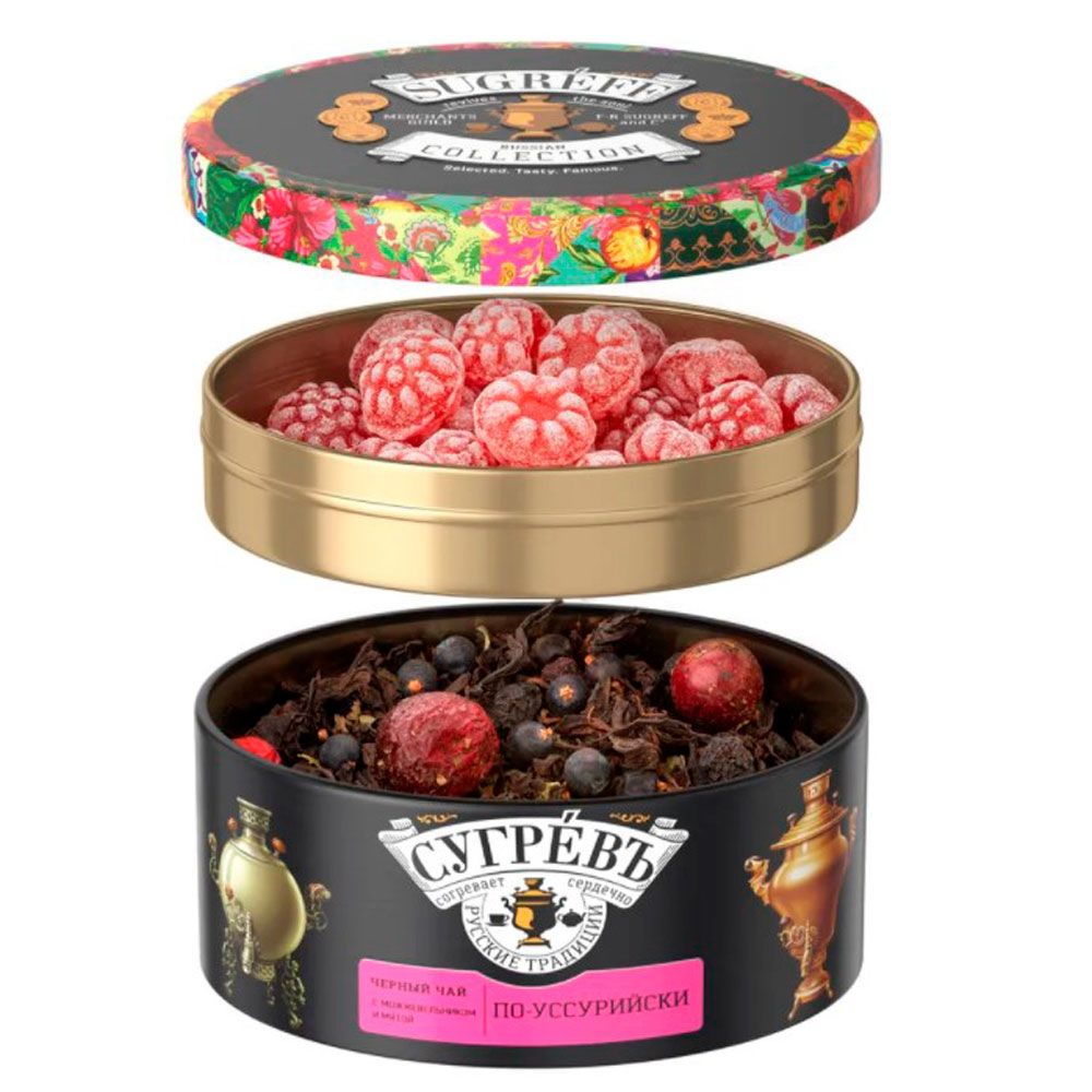 Чай "Сугревъ по-уссурийски" + карамель леденцовая со вкусом малины