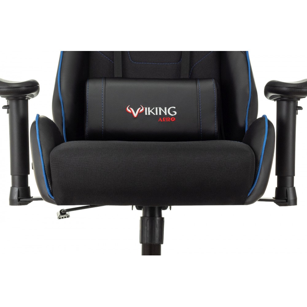 Кресло игровое Zombie VIKING 4 AERO, экокожа, ткань, пластик, черный, синий - 11