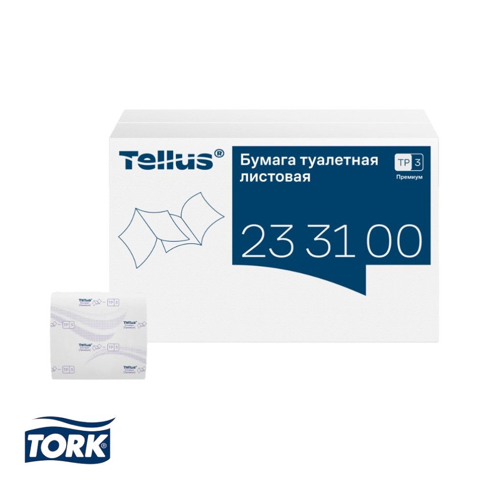 Бумага туалетная Tellus Премиум TР3, листовая, 200 листов, 2 слоя
