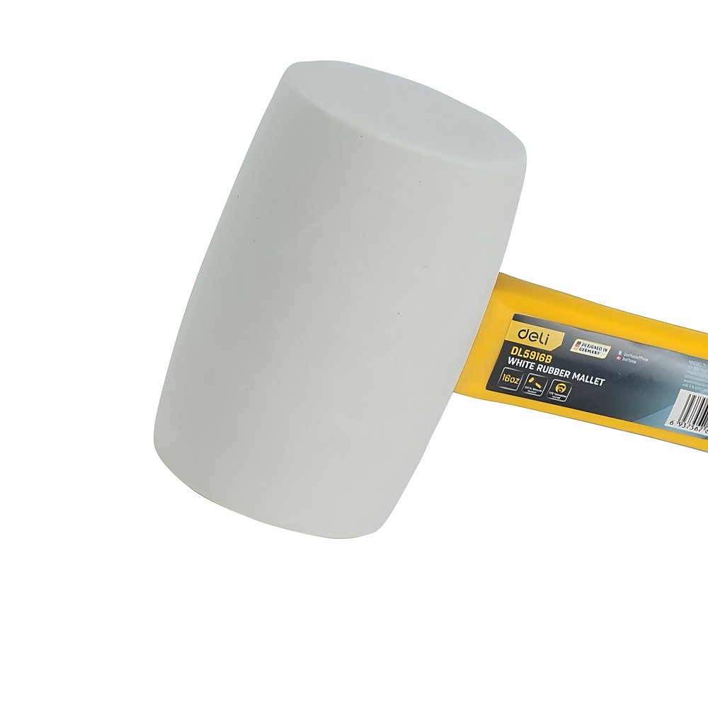 Киянка резиновая Deli YS EDL5916B, 0.45 кг, фибергласовая рукоятка, белая - 2