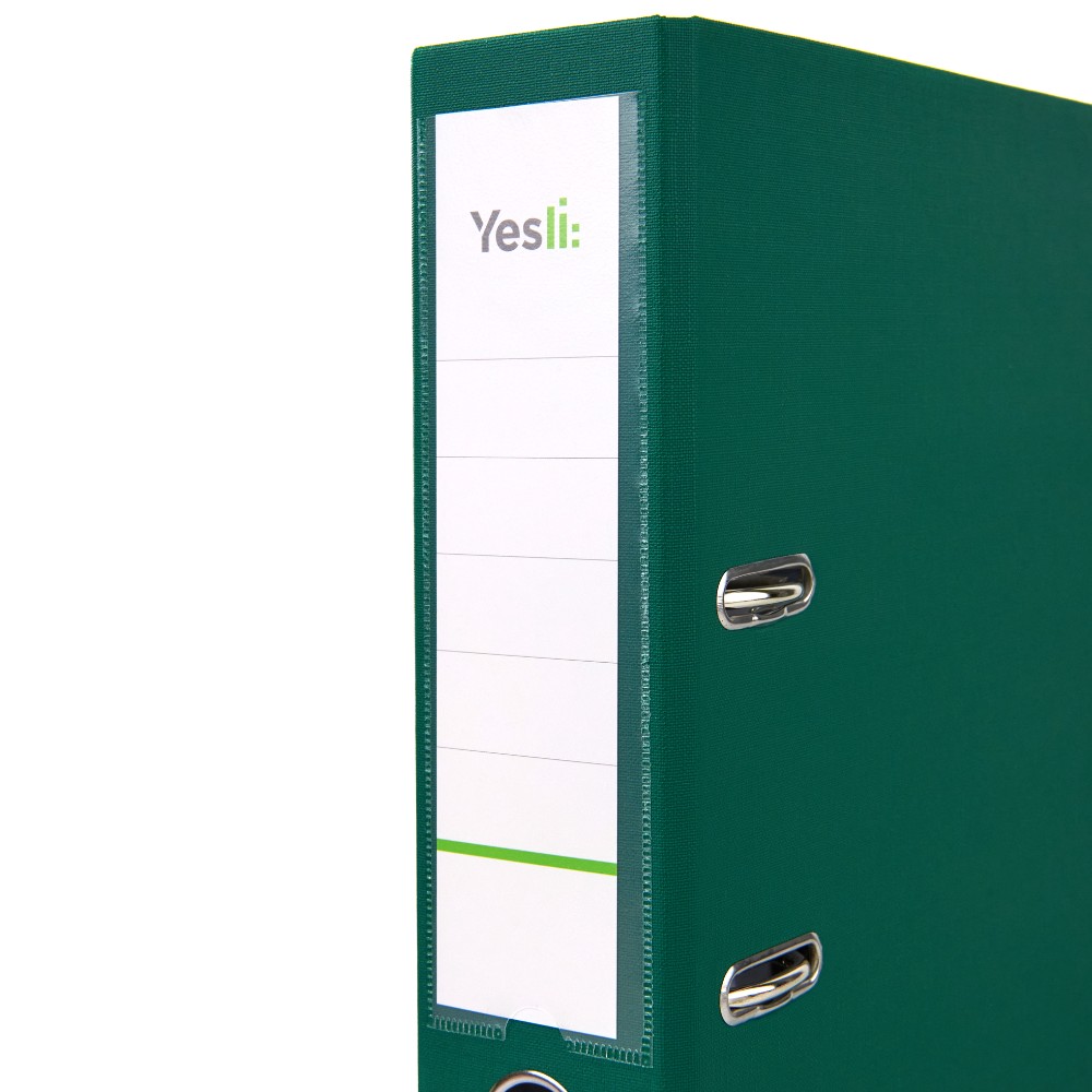 Папка-регистратор "Yesli:", А4,  75 мм, ПВХ Эко, зеленый - 2