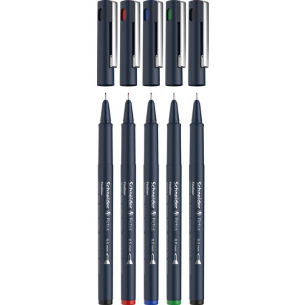 Набор ручек капиллярных "Schneider Fineliner Pictus", 5 шт - 2