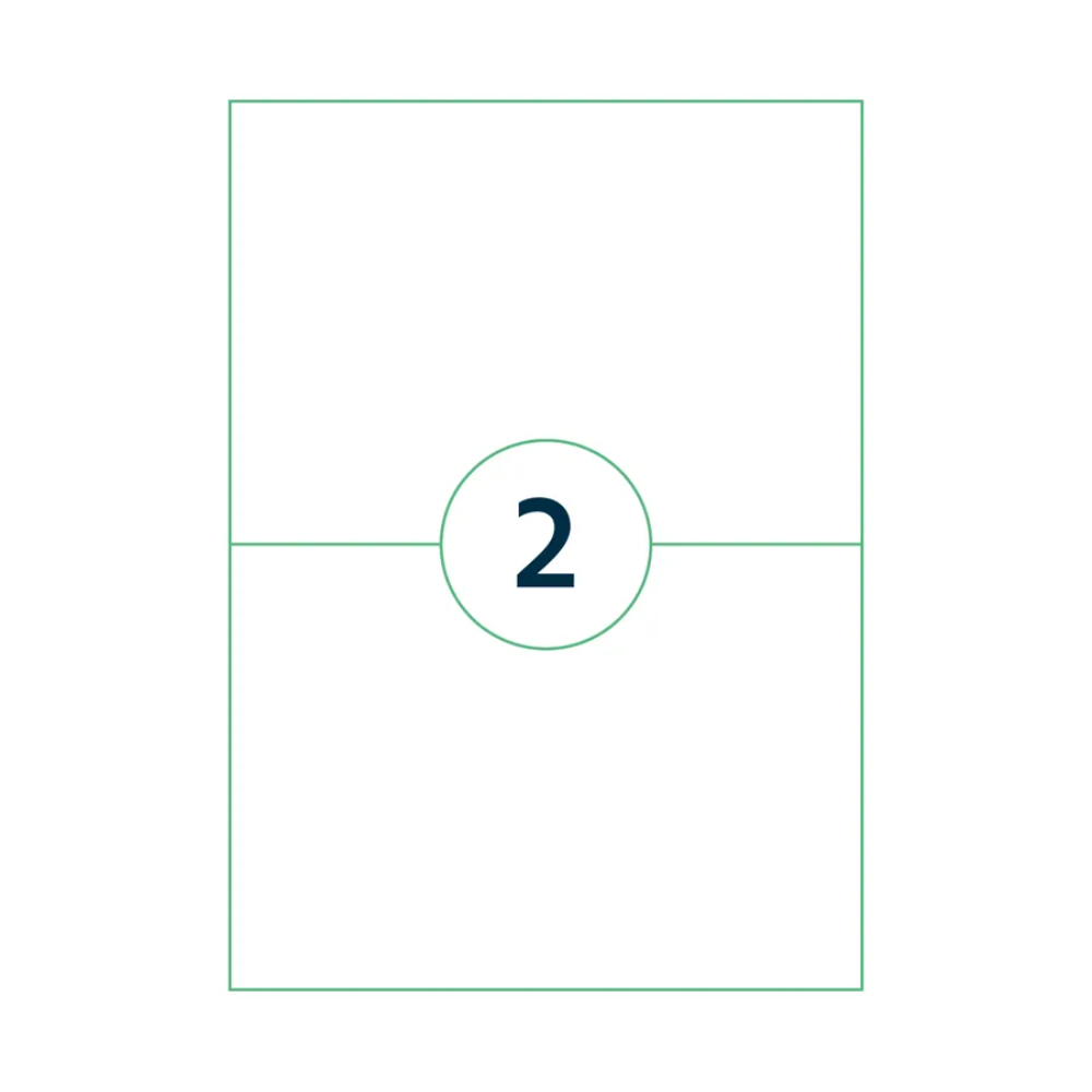 Самоклеящиеся этикетки универсальные "Rillprint", 210х148 мм, 25 листов, 2 штуки, полупрозрачный