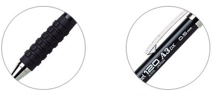 Карандаш автоматический "Pentel 120 A3", 0.5 мм, c ластиком - 2